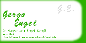 gergo engel business card